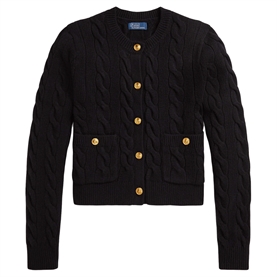 Polo Ralph Lauren Cable Wool-Cashmere Cardigan, Polo Black 
